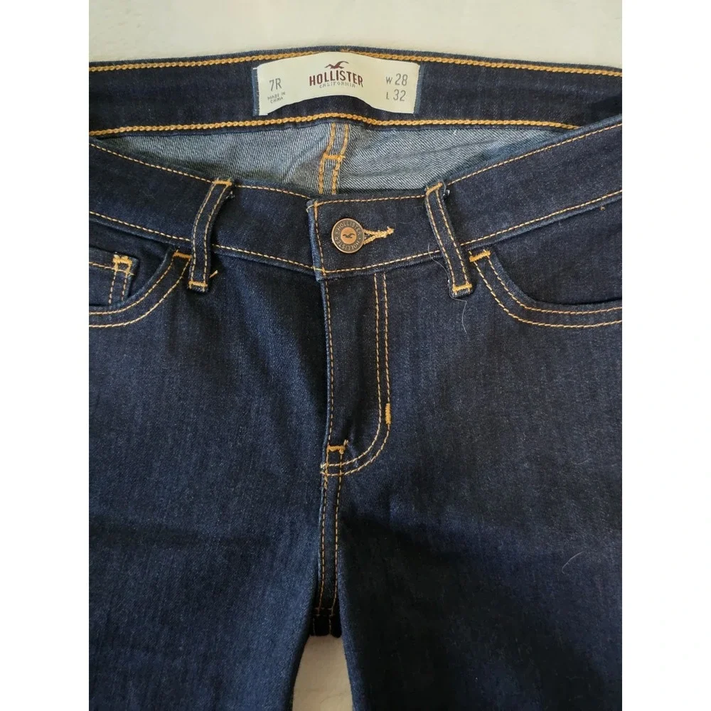 Hollister Y2K Womens 28x32 7R Dark Wash Low Rise Straight Leg Denim Jeans